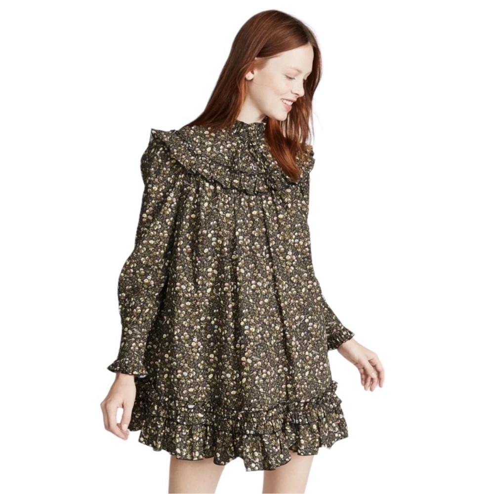 Marc Jacobs The Victorian Smock Floral Print Oversized Mini Babydoll Dress 0